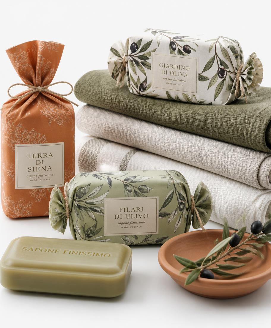 Cadeaubox met Italiaanse zepen en linnen